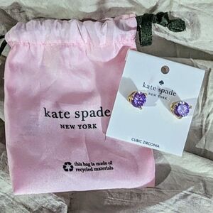 Kate Spade Purple Cubic Zirconia Kids Earrings